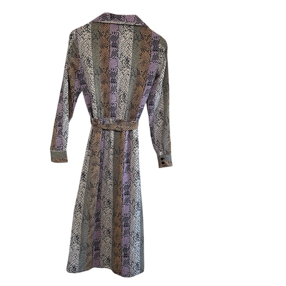 Miss Selfridge Snake Print Midi Dress In‎ Lilac Size 4 Preppy Feminine Flowy - Picture 5 of 16
